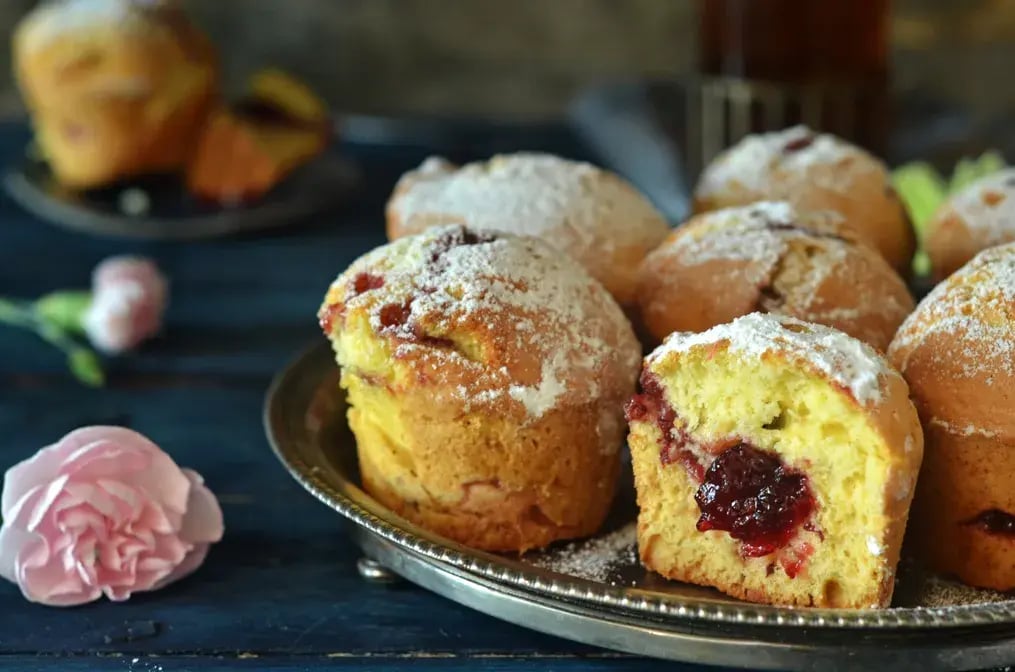 Stuffed Almond Muffins