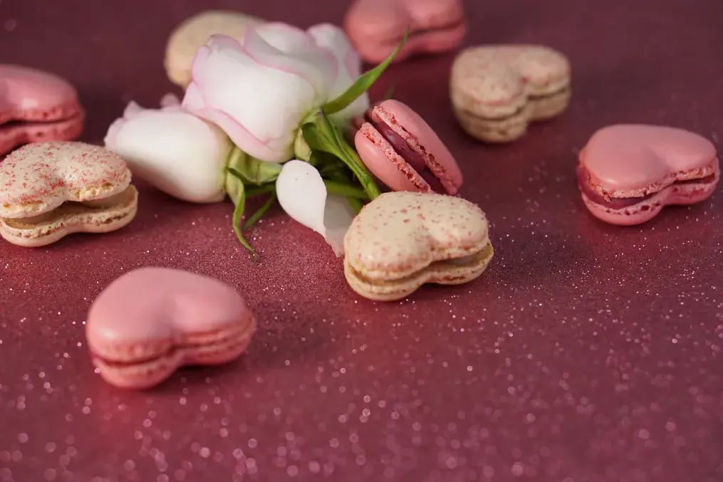 Heart-shaped Macarons