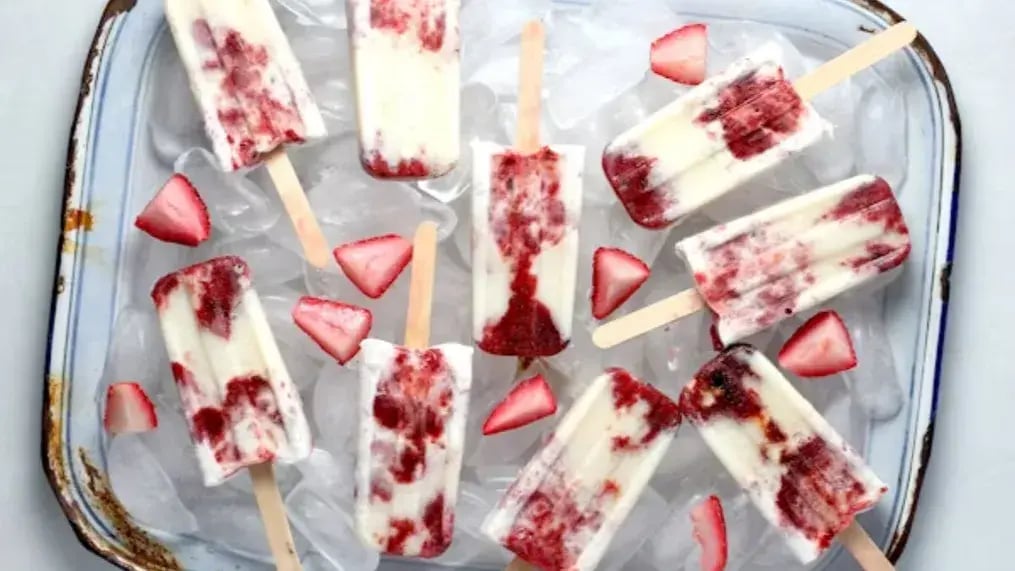 Strawberry Popsicles