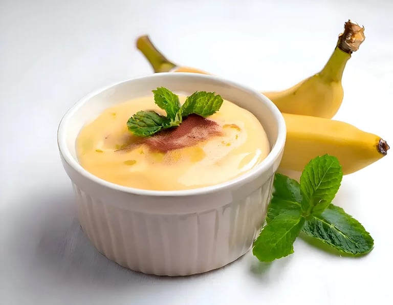 Special banana desserts for kids by the kids that are no bake - Bananan Mousse