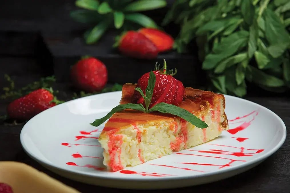 strawberry-basil-cheesecake