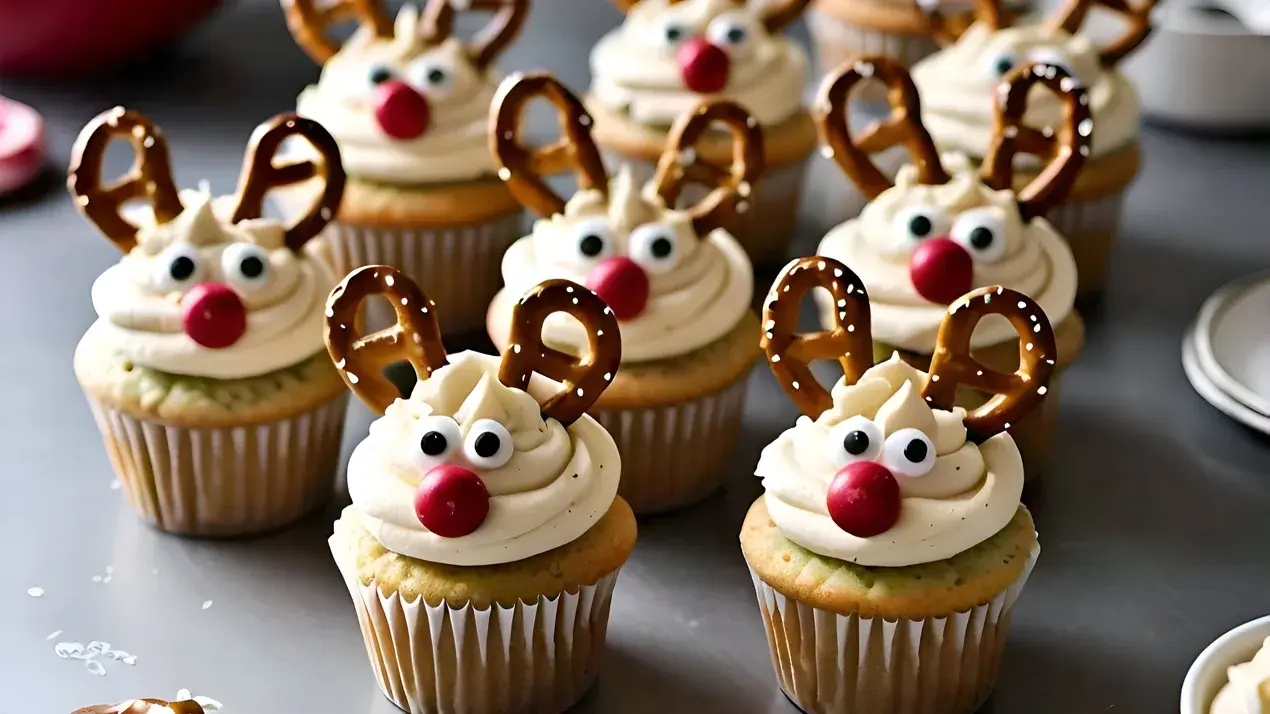 Get in the festive spirit with these Rudolf the Reindeer cupcakes