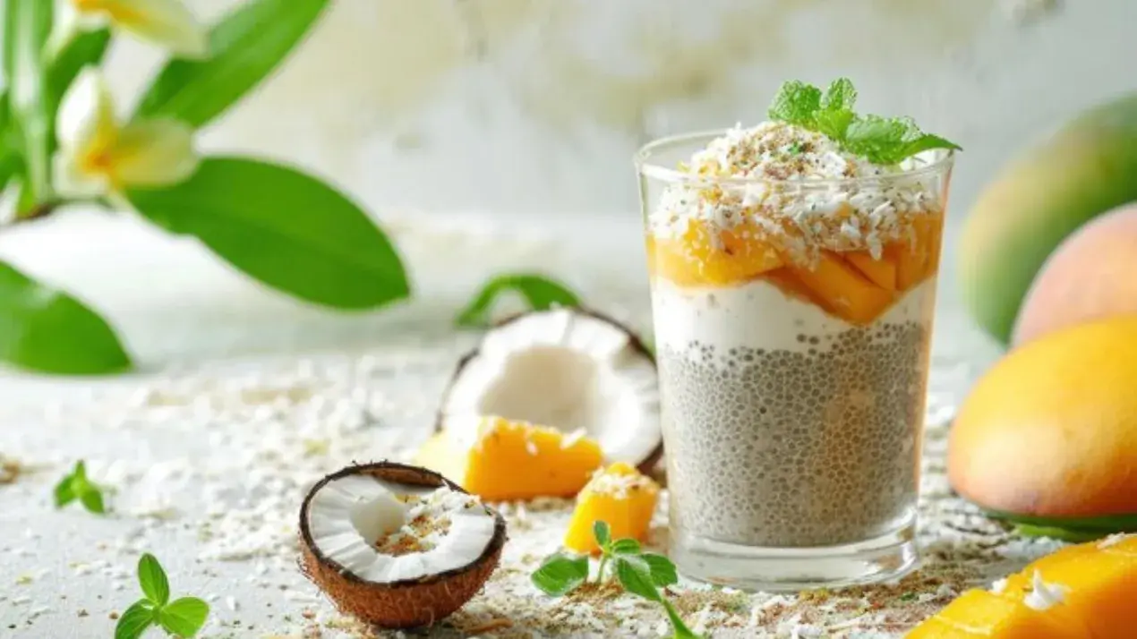 Healthy Mango Coconut Chia Pudding Recipe